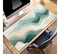 Alfombrilla de Ratón Gaming Verde, Alfombrilla Ratón XXL 70 x 30cm Abstracto Mouse Pad con Bordes Cosidos, Impermeable Base de Antideslizante Caucho Tapete Rato para Oficina, Regalo PjY5406 U-M