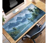 Alfombrilla de Ratón Gaming Verde, Alfombrilla Ratón XXL 80 x 40cm Paisaje Mouse Pad con Bordes Cosidos, Impermeable Base de Antideslizante Caucho Tapete Rato para Oficina, Regalo PjY5610 C-6