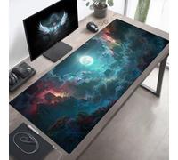 Alfombrilla de Ratón Gaming Verde, Alfombrilla Ratón XXL 800x400x3mm, Grande Paisaje Mouse Pad con Bordes Cosidos, Impermeable Base de Antideslizante Caucho Tapete Rato para Oficina PjY2424 H-P