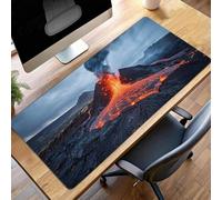 Alfombrilla de Ratón Gaming VolcáN, Alfombrilla Ratón XXL 100 x 40cm Negro Mouse Pad con Bordes Cosidos, Impermeable Base de Antideslizante Caucho Tapete Rato para Oficina, Regalo PjY1350 Z-G