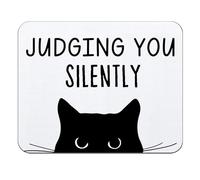 Alfombrilla De Ratón Gato Curioso Que Mira Fijamente Alfombrilla para Computadora Lavable Mouse Pad Pequeña, para Hogar, Portátil, 25x30cm