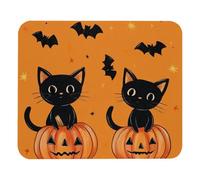 Alfombrilla De Ratón, Gatos De Dibujos Animados De Halloween Sentados sobre Calabazas Antideslizante Alfombrilla De Ratón para Juegos Portátil Tapete De Juego para Oficina Juegos Pc 25X30Cm