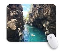 Alfombrilla De Ratón Gente Nadando En Una Pintoresca Piscina Natural En Una Isla Alfombrilla Raton Resistente A La Abrasión Mouse Pad Pequeña, para Ordenador, Oficina, 25 x 30cm