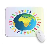 Alfombrilla De Ratón Globo Azul Niños Alrededor del Planeta Tierra Mundo Verde América Alfombrilla Raton Cómoda Alfombrilla para Computadora, para Oficina, Ordenador, 25 x 30cm