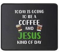 Alfombrilla De Ratón God Quotes Coffee and Jesus Christianty Tapete Escritorio Antideslizamiento Alfombra Raton Multifuncional Mousepad para Ordenador Pc Trabajo 25X30CM