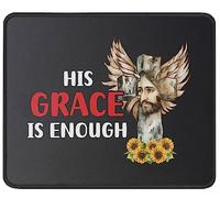 Alfombrilla De Ratón Grace Is Enough Christianty Jesus Faith Religious Tapete Escritorio Multifuncional Mousepad Protector Mouse Pad para Ordenador Oficina Trabajo 25X30CM