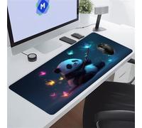 Alfombrilla de Ratón Grande 600x300x2 mm Alfombrillas Ratón XXL Alfombrilla Escritorio Antideslizante Mejora la Precisión y la Velocidad Mouse Pad Gaming para PC Oficina (Animal Panda Mariposa)