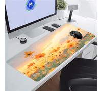 Alfombrilla de Ratón Grande 600x300x2 mm Alfombrillas Ratón XXL Alfombrilla Escritorio Antideslizante Mejora la Precisión y la Velocidad Mouse Pad Gaming para PC Oficina (Flores Amarillas)