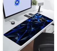 Alfombrilla de Ratón Grande 600x300x2 mm Alfombrillas Ratón XXL Alfombrilla Escritorio Antideslizante Mejora la Precisión y la Velocidad Mouse Pad Gaming para PC Oficina (Geometría Negra Azul)