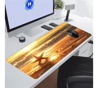 Alfombrilla de Ratón Grande 600x300x2 mm Alfombrillas Ratón XXL Alfombrilla Escritorio Antideslizante Mejora la Precisión y la Velocidad Mouse Pad Gaming para PC Oficina (Estrella Mar Amanecer)