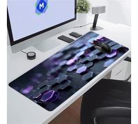 Alfombrilla de Ratón Grande 600x300x2 mm Alfombrillas Ratón XXL Alfombrilla Escritorio Antideslizante Mejora la Precisión y la Velocidad Mouse Pad Gaming para PC Oficina (Geometría Gris Púrpura)
