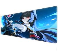 Alfombrilla de ratón grande | Alfombrilla impermeable XXL para ratón | Base de goma antideslizante | Girl anime game mouse pad suitable for PC and laptop gaming keyboard pad (F, 90×40c'm)