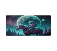 Alfombrilla de ratón grande con diseño de caballo para viajes espaciales 40x90cm alfombrilla para teclado y escritorio para mantener una excelente velocidad y control Base de goma antideslizante