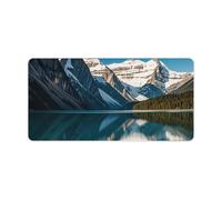 Alfombrilla de ratón grande con diseño de Panorama of The Lake Louise Mountains para laptop, diseño personalizado, con base de goma antideslizante, impermeable, accesorios de escritorio