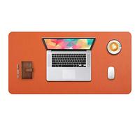Alfombrilla de Ratón Grande, Mousepad XL, DOBAOJIA Vade Escritorio, Tapete de Escritura, Estera Oficina, Almohadilla Escritorio, Cuero PU Impermeable + Gamuza Antideslizante (80 x 40cm Naranja Rojizo)