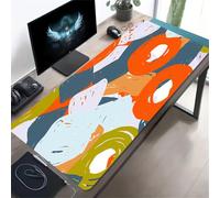 Alfombrilla de Ratón Grande Ordenador XXL 600x300x2 mm, Blanco Naranja Verde Mousepad Extendido para Teclado con Base de Caucho Natural, Protector de Escritorio Duradero y Cómodo para Laptop, PC