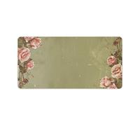 Alfombrilla de ratón grande para álbum de recortes vintage con diseño de rosas para laptop, diseño personalizado con base de goma antideslizante, impermeable, accesorios de escritorio