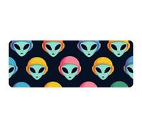 Alfombrilla de ratón grande para juegos, alfombrilla de escritorio colorida con sombrero de alienígena, alfombrilla de ratón cómoda con base de goma antideslizante, alfombrilla de ratón de 11.8" x 31