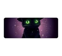 Alfombrilla de ratón grande para juegos, alfombrilla de escritorio con diseño de gato y sombrero mágico, alfombrilla de ratón cómoda con base de goma antideslizante, alfombrilla de ratón de 30 x 80 c