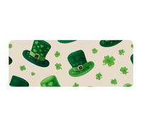 Alfombrilla de ratón grande para juegos, alfombrilla de escritorio con diseño de sombrero de San Patricio, alfombrilla cómoda con base de goma antideslizante, 30 x 80 cm para ordenador, portátil, jue
