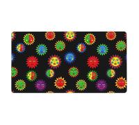 Alfombrilla de ratón grande para juegos, alfombrilla de ratón grande extensible para teclado de computadora, compatible con Trippy Sun Moon Art Black, base de goma antideslizante para el trabajo, la o