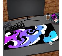 Alfombrilla de Ratón Grande para Juegos Bordes Cosidos Alfombrilla Escritorio Blanco Negro Púrpura Alfombrilla de Mouse Extendida XL con Base Antideslizante para PC Ordenadores Portátiles 900x400mm
