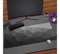 Alfombrilla de Ratón Grande para Juegos Bordes Cosidos Alfombrilla Escritorio Geometría Negra Alfombrilla de Mouse Extendida XL con Base Antideslizante para PC Ordenadores Portátiles 600x400mm