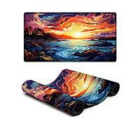Alfombrilla de ratón grande para juegos colorida Swedish_West_Coast 40 x 75 cm para teclado y escritorio superficie suave y lisa base de goma antideslizante impermeable y suave