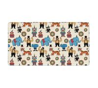 Alfombrilla de ratón grande para juegos, con base de goma antideslizante, compatible con el teclado del ordenador, compatible con el payaso elefante de circo, 16 x 29,5 pulgadas