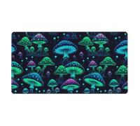 Alfombrilla de ratón grande para juegos con bordes cosidos, base de goma antideslizante, alfombrilla de escritorio para teclado, compatible con Trippy Mushroom Magic World Art, 40,6 x 75,4 cm