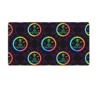 Alfombrilla de ratón grande para juegos, impermeable, extragrande, con borde cosido, compatible con Trippy Planet Space Alien Art, antideslizante, para juegos, oficina y hogar, 40,6 x 75,4 cm