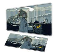 Alfombrilla de ratón grande para juegos, XXL para niñas anime mousepad - base de goma impermeable y antideslizante - bordes finos - Suitable for home and office computer accessories (B, 90-40-3C)