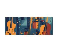 Alfombrilla de ratón grande para violonchelo, 80 x 30 cm, alfombrilla de ratón colorida para juegos de música con base de goma antideslizante, alfombrilla de escritorio para oficina y uso doméstico