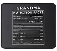 Alfombrilla De Ratón Grandma Nutritional Facts Funny New Gag Novelty Tapete Escritorio Antideslizamiento Mouse Pad Duraderos Mousepad para Trabajo Pc Ordenador 25X30CM