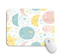 Alfombrilla De Ratón Habitación Infantil con Diseño De Luna, Estrellas Y Cometas con Bonitos Motivos Espaciales Antideslizante Mouse Pad Cómoda Alfombrilla Ratón para Oficina, 25 x 30cm