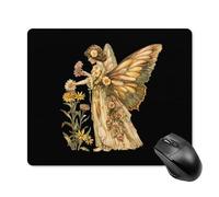 Alfombrilla De Raton Hada Y Flor Mouse Pad Portátil Mousepad Superficie Antipolvere Alfombrillas Cuadradada para Oficina Home Office Computadora XL