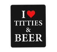 Alfombrilla De Ratón I Love Titties and Beer Mouse Pad Protector Mousepad Multifuncional Tapete Escritorio para Oficina Pc Ordenador 25X30CM