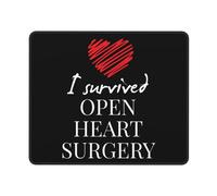 Alfombrilla De Ratón I Survived Open Heart Mouse Pad Duraderos Mousepad Multifuncional Tapete Escritorio para Trabajo Ordenador Pc 25X30CM