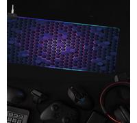 Alfombrilla de ratón iluminada Txmfgh RGB para juegos con 14 tipos de luz fantasma, base antideslizante de caucho natural, compatible con PC.