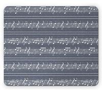 Alfombrilla De Ratón Imagen Impresa De Arcilla Clásica Gris con Notas Rítmicas, Melodía De Canción De Jazz Y Clave De Sol Alfombrilla Raton Mouse Pad Pequeña, para Portátil, 25x30cm
