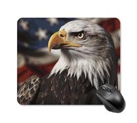 Alfombrilla De Ratón Imágenes De Águilas Calvas Y Banderas De Estados Unidos Alfombrilla Ratón Ordenador Lavable Personalizada Mouse Pad, para Oficina, Ordenador, Portátil, 25x30cm