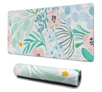 Alfombrilla de ratón impermeable antideslizante con estampado de hojas, 35,4 x 15,7 pulgadas.