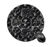 Alfombrilla de ratón impermeable para juegos, base de goma antideslizante, lavable, personalizable, peonía negra, rosa, calavera, alfombrilla de mouse para computadora portátil, accesorios de