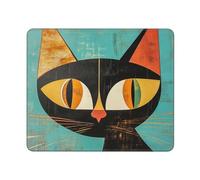 Alfombrilla de ratón impermeable para juegos con base de goma antideslizante, arte moderno de mediados de siglo, alfombrilla de ratón cuadrada para computadora portátil, lavable, tapete de escritorio