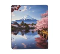 Alfombrilla de ratón impermeable para juegos con base de goma antideslizante, diseño de cerezo Fuji, para ordenador portátil, lavable, para escritorio, mesa de oficina, hogar, 25 x 30 cm
