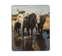 Alfombrilla de ratón impermeable para juegos con base de goma antideslizante, elefantes, agua potable, alfombrilla de mouse para computadora portátil, alfombrilla de escritorio lavable para mesa de