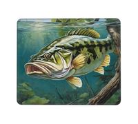 Alfombrilla de ratón impresa (Bass Fishing Wave) de 10 x 12 pulgadas, impermeable, antideslizante, base de goma para laptop, alfombrilla de escritorio para decoración de escritorio en casa y oficina
