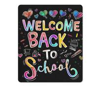 Alfombrilla de ratón impresa con texto en inglés «Welcome Back to School» (18,8 x 21,5 cm, 25,4 x 25,4 cm, 25,4 x 30,5 cm)