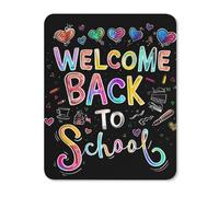 Alfombrilla de ratón impresa con texto en inglés «Welcome Back to School» (18,8 x 21,5 cm, 25,4 x 25,4 cm, 25,4 x 30,5 cm)