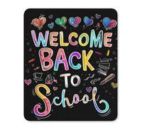 Alfombrilla de ratón impresa con texto en inglés «Welcome Back to School» (18,8 x 21,5 cm, 25,4 x 25,4 cm, 25,4 x 30,5 cm)